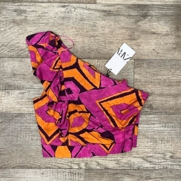 ZARA Co-Ord Set Printed Crop Top and Midi Skirt NWT - Picture 13 of 14